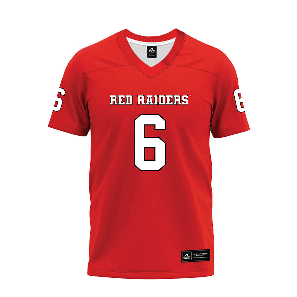 Texas Tech - NCAA Football : Kelby Valsin - Red Premium Football Jersey-0