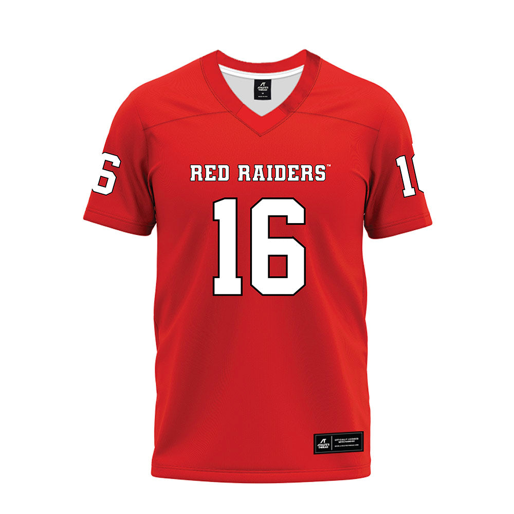 Texas Tech - NCAA Football : Ashton Hampton - Red Premium Football Jersey-0