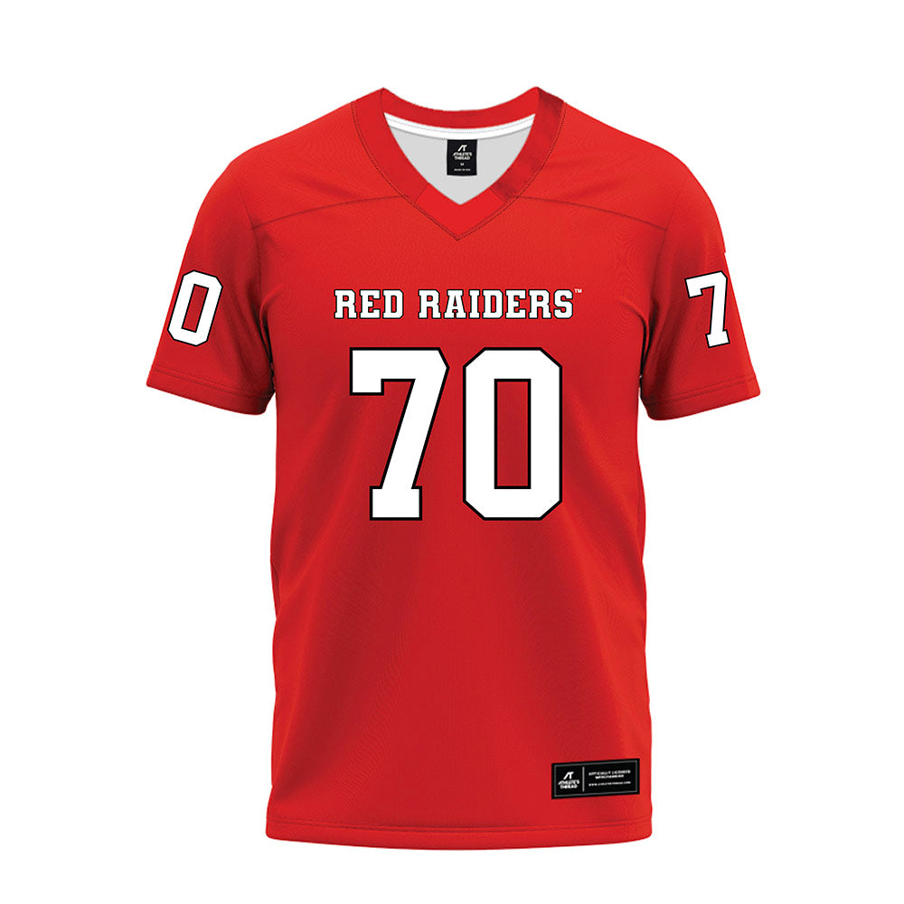 Texas Tech - NCAA Football : Jacob Ponton - Red Premium Football Jersey-0