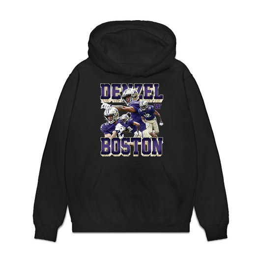 Washington - NCAA Football : Denzel Boston - Collage Premium Hooded Sweatshirt-0