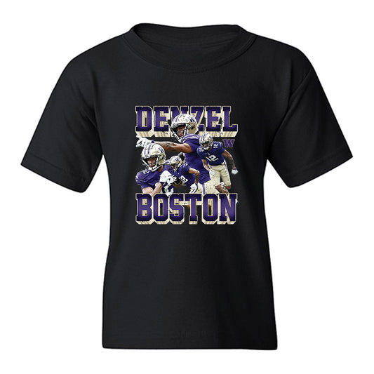 Washington - NCAA Football : Denzel Boston - Collage Youth T-Shirt-0