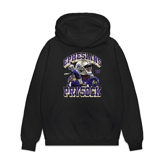 Washington - NCAA Football : Ephesians Prysock - Collage Premium Hooded Sweatshirt-0