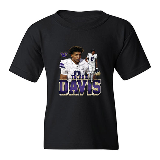 Washington - NCAA Football : Tacario Davis - Collage Youth T-Shirt-0