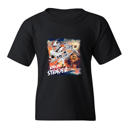 Auburn - NCAA Football : Raion Strader - Collage Youth T-Shirt-0