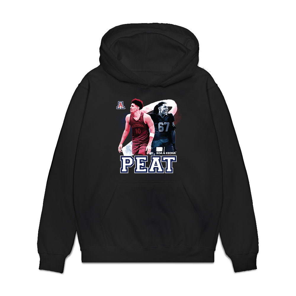 Arizona - NCAA Men's Basketball : Koa Peat - Collage Premium Hooded Sweatshirt-0