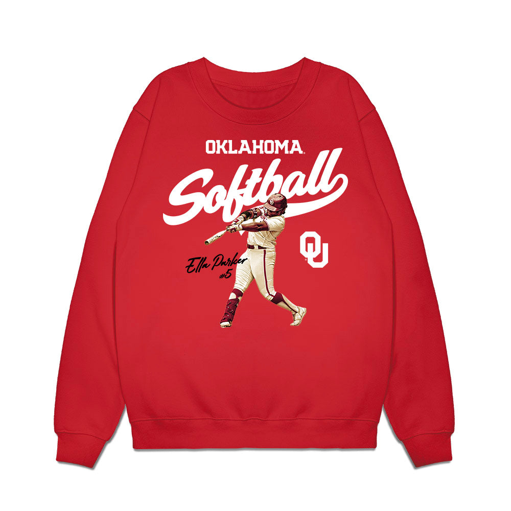 Oklahoma - NCAA Softball : Ella Parker - Collage Premium Crewneck Sweatshirt-0