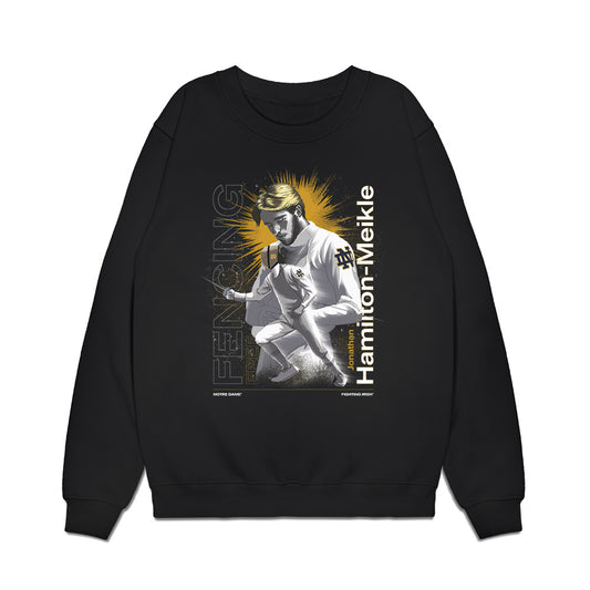 Notre Dame - NCAA Men's Fencing : Jonathan Hamilton-Meikle - Premium Crewneck Sweatshirt-0