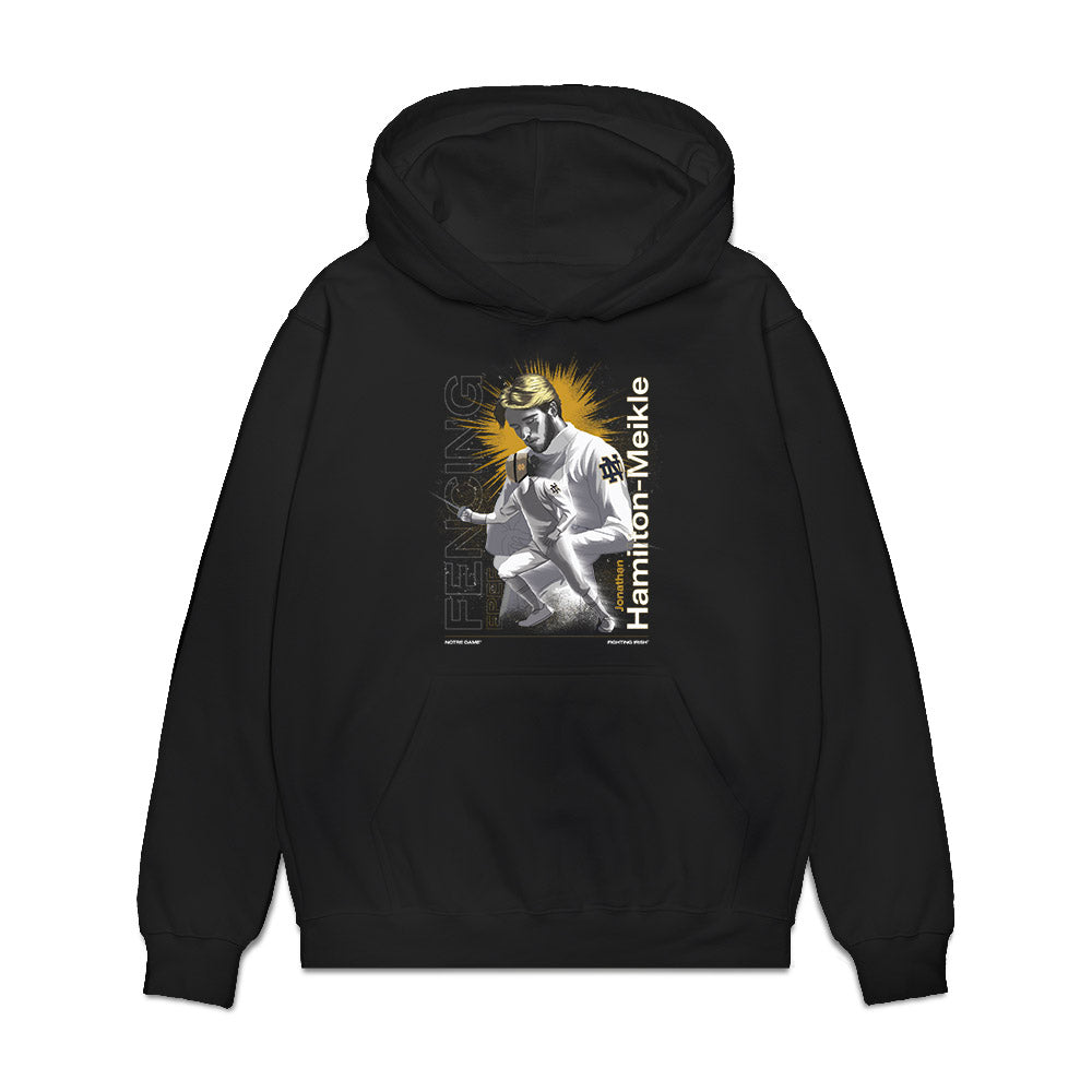 Notre Dame - NCAA Men's Fencing : Jonathan Hamilton-Meikle - Premium Hooded Sweatshirt-0