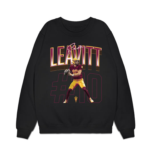 Arizona State - NCAA Football : Sam Leavitt - Caricature Premium Crewneck Sweatshirt-0