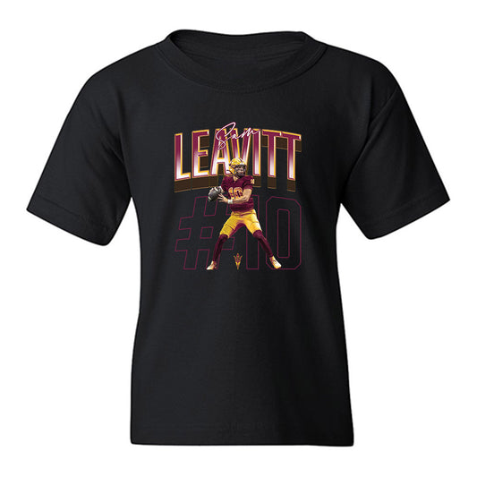 Arizona State - NCAA Football : Sam Leavitt - Caricature Youth T-Shirt-0