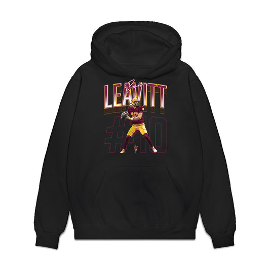 Arizona State - NCAA Football : Sam Leavitt - Caricature Premium Hooded Sweatshirt-0
