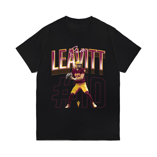 Arizona State - NCAA Football : Sam Leavitt - Caricature Comfort Colors T-Shirt-0