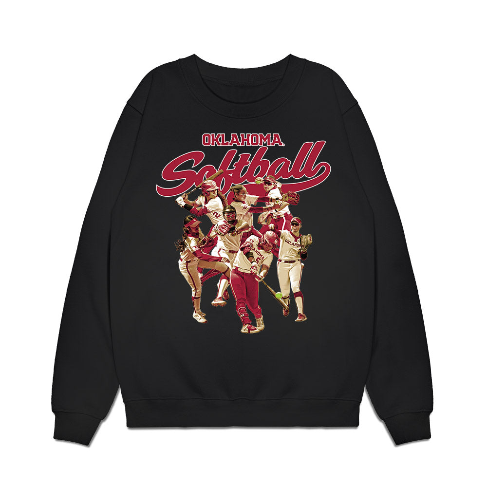 Oklahoma - NCAA Softball : Ella Parker - Team Collage Premium Crewneck Sweatshirt-0