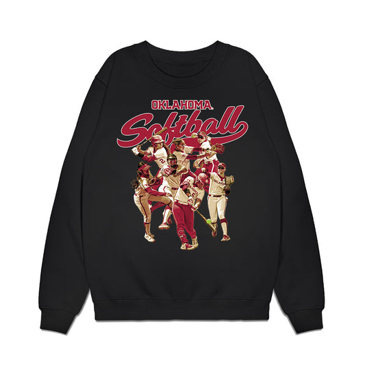 Oklahoma - NCAA Softball : Ella Parker - Team Collage Premium Crewneck Sweatshirt-0