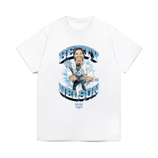 UNC - NCAA Women's Lacrosse : Betty Nelson - NCAA® Champions Collage Comfort Colors T-Shirt-0