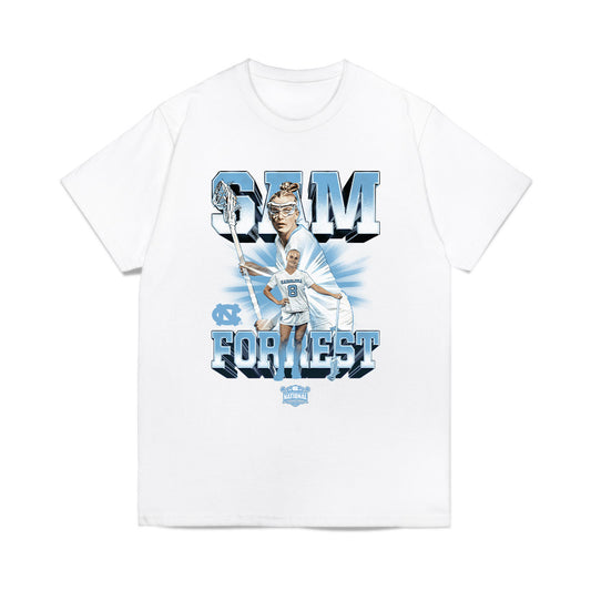 UNC - NCAA Women's Lacrosse : Sam Forrest - NCAA® Champions Collage Comfort Colors T-Shirt-0