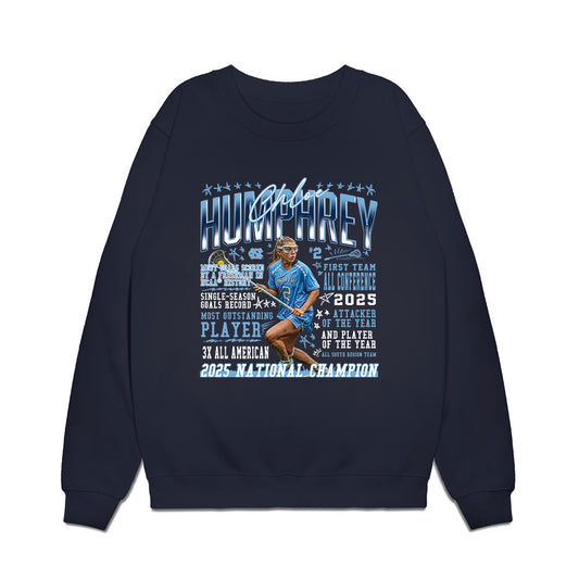 UNC - NCAA Women's Lacrosse : Chloe Humphrey - Accolade Collage Premium Crewneck Sweatshirt-0