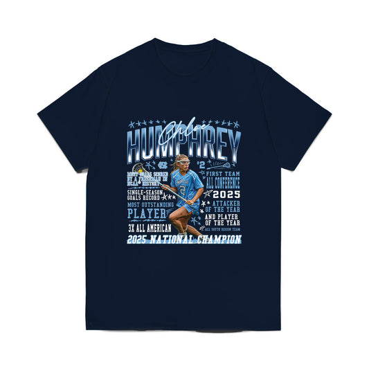 UNC - NCAA Women's Lacrosse : Chloe Humphrey - Accolade Collage Comfort Colors T-Shirt-0