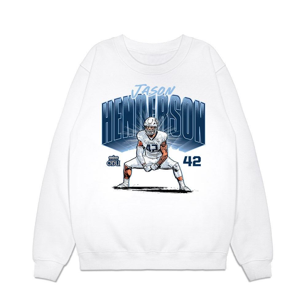 Old Dominion - NCAA Football : Jason Henderson - Caricature Premium Crewneck Sweatshirt-0