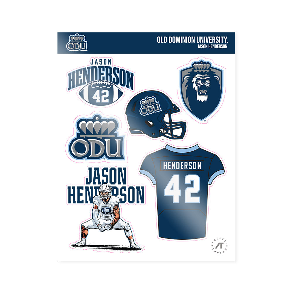 Old Dominion - NCAA Football : Jason Henderson - Sticker Sheet-0