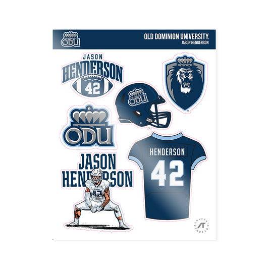 Old Dominion - NCAA Football : Jason Henderson - Sticker Sheet-0