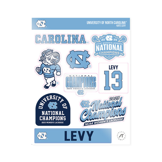 UNC - NCAA Women's Lacrosse : Kate Levy - NCAA® Sticker Sheet-0