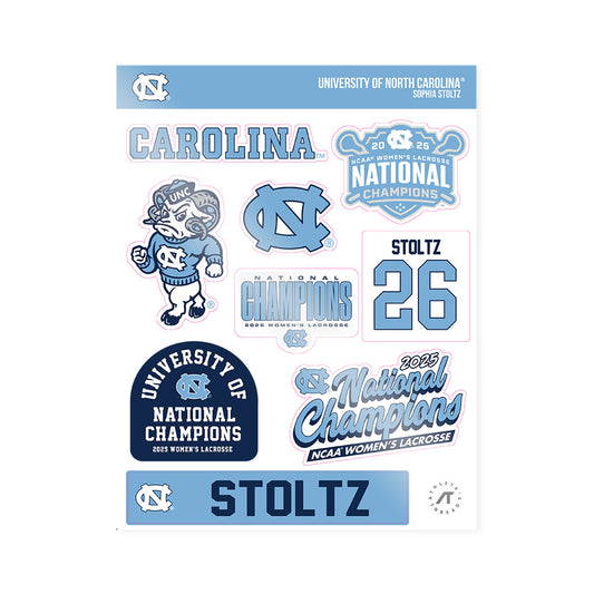 UNC - NCAA Women's Lacrosse : Sophia Stoltz - NCAA® Sticker Sheet-0