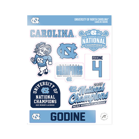 UNC - NCAA Women's Lacrosse : Caroline Godine - NCAA® Sticker Sheet-0