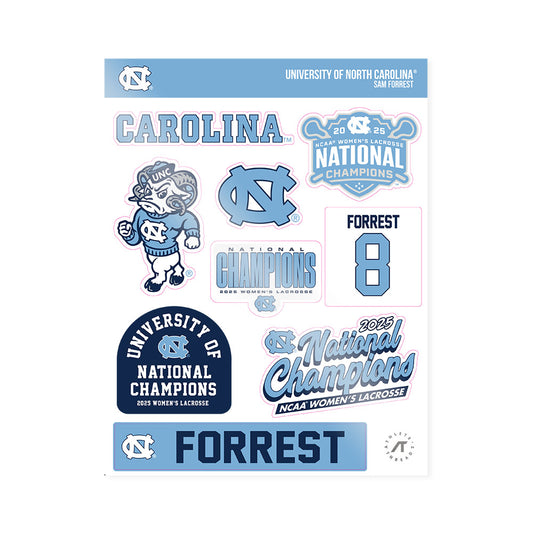 UNC - NCAA Women's Lacrosse : Sam Forrest - NCAA® Sticker Sheet-0