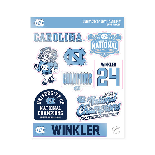 UNC - NCAA Women's Lacrosse : Grace Winkler - NCAA® Sticker Sheet-0