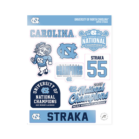 UNC - NCAA Women's Lacrosse : Sophie Straka - NCAA® Sticker Sheet-0