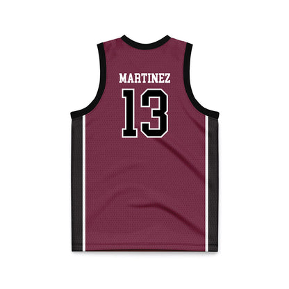 Fairmont State - NCAA Men's Basketball : Miguel Martinez - Maroon Basketball Jersey-1