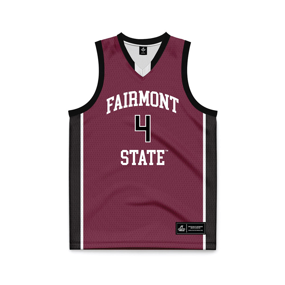 Fairmont State - NCAA Men's Basketball : Jaidyn West - Maroon Basketball Jersey-0