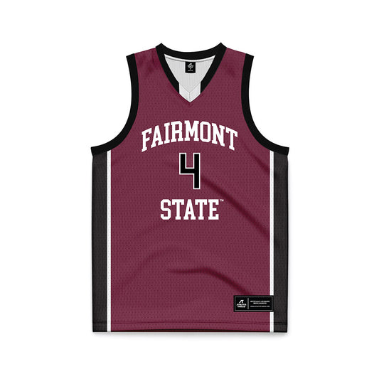 Fairmont State - NCAA Men's Basketball : Jaidyn West - Maroon Basketball Jersey-0