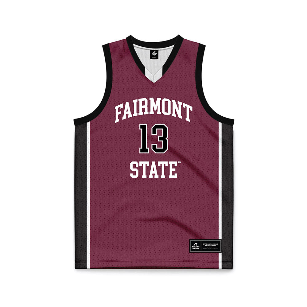 Fairmont State - NCAA Men's Basketball : Miguel Martinez - Maroon Basketball Jersey-0