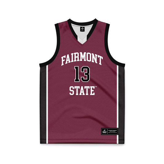 Fairmont State - NCAA Men's Basketball : Miguel Martinez - Maroon Basketball Jersey-0