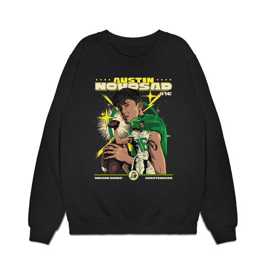 Oregon - NCAA Football : Austin Novosad - Caricature Premium Crewneck Sweatshirt-0