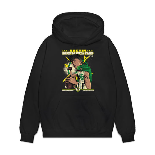 Oregon - NCAA Football : Austin Novosad - Caricature Premium Hooded Sweatshirt-0