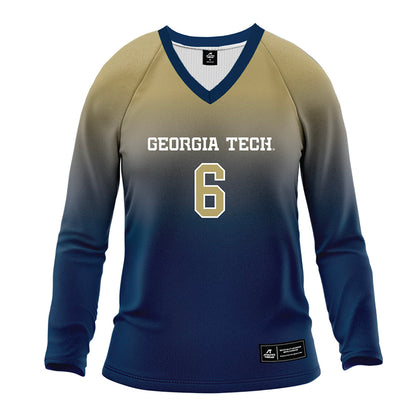 Georgia Tech - NCAA Women's Volleyball : Anika Groom - Navy Volleyball Jersey-0