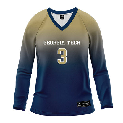 Georgia Tech - NCAA Women's Volleyball : Anna Boezi - Navy Volleyball Jersey-0