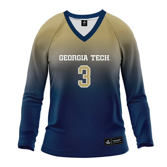 Georgia Tech - NCAA Women's Volleyball : Anna Boezi - Navy Volleyball Jersey-0