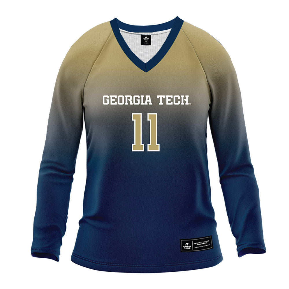 Georgia Tech - NCAA Women's Volleyball : Larissa Mendes - Navy Volleyball Jersey-0