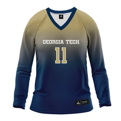 Georgia Tech - NCAA Women's Volleyball : Larissa Mendes - Navy Volleyball Jersey-0