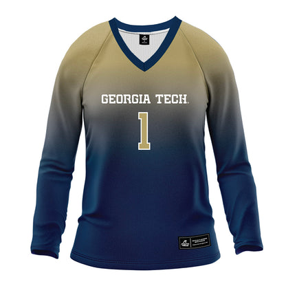 Georgia Tech - NCAA Women's Volleyball : Deandra Pierce - Navy Volleyball Jersey-0