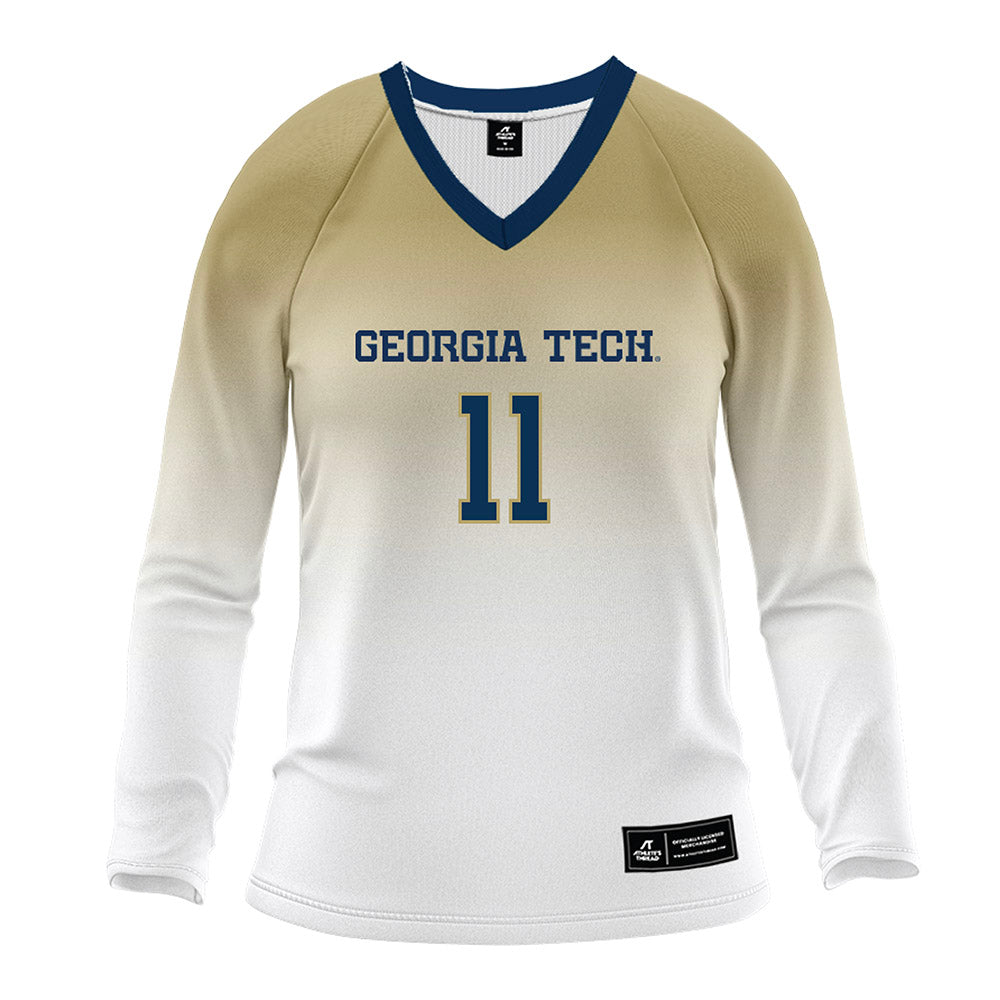 Georgia Tech - NCAA Women's Volleyball : Larissa Mendes - White Volleyball Jersey-0