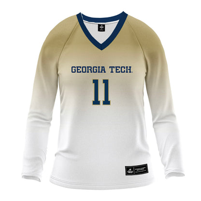 Georgia Tech - NCAA Women's Volleyball : Larissa Mendes - White Volleyball Jersey-0