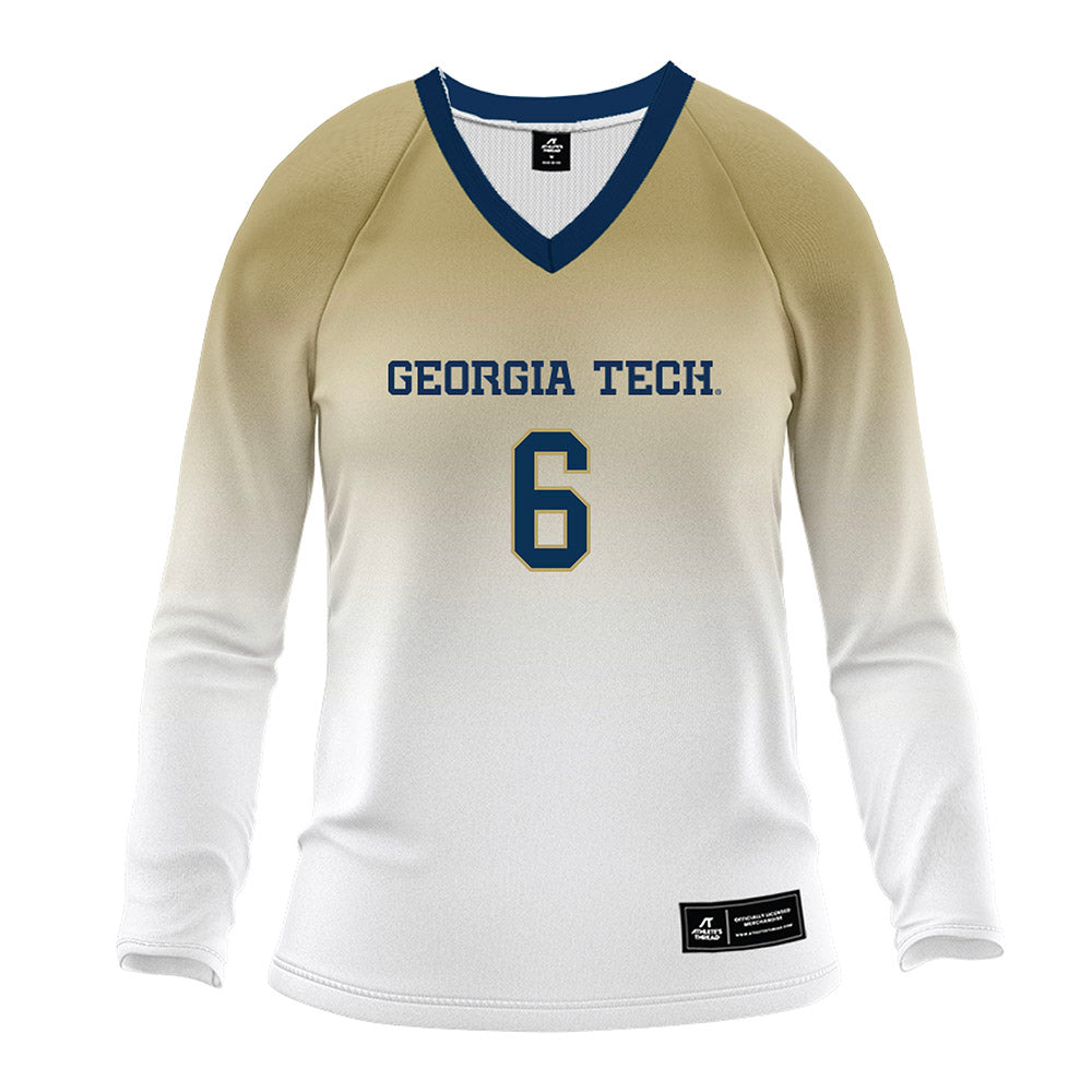 Georgia Tech - NCAA Women's Volleyball : Anika Groom - White Volleyball Jersey-0