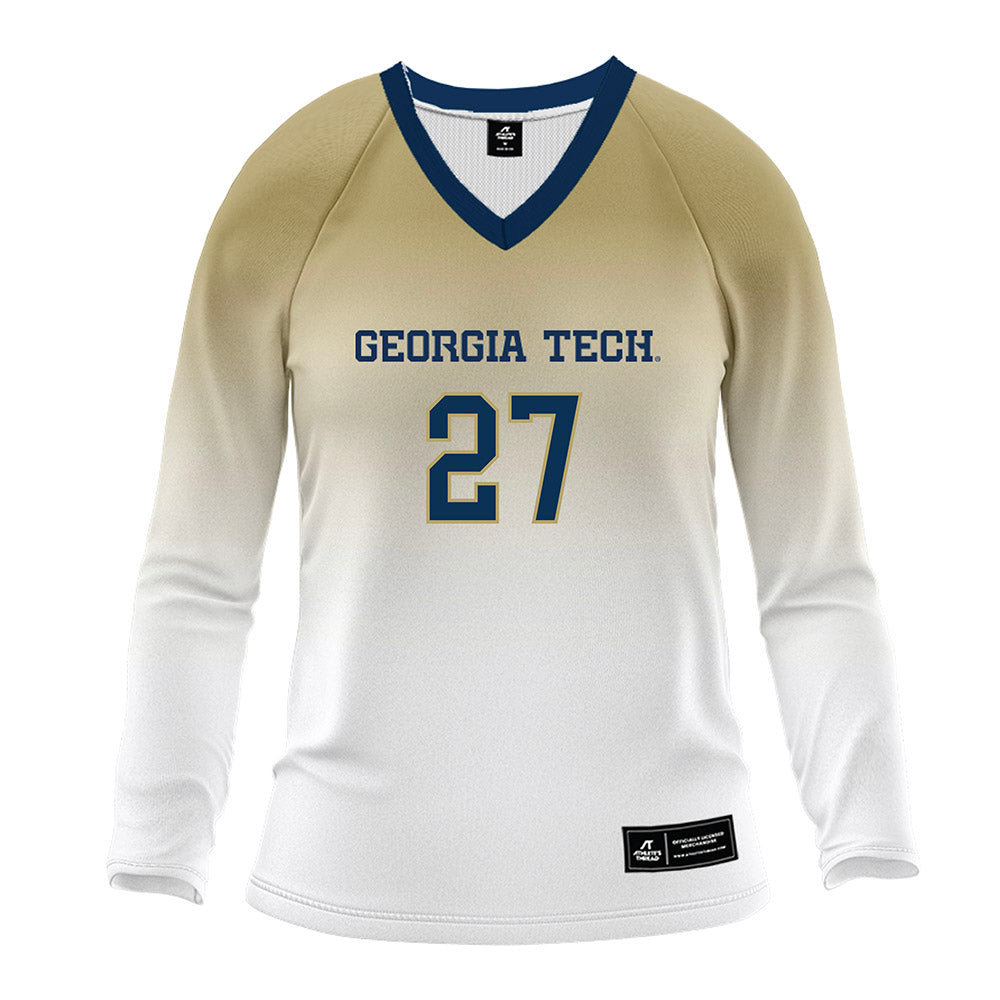Georgia Tech - NCAA Women's Volleyball : Anna Fiedorowicz - White Volleyball Jersey-0