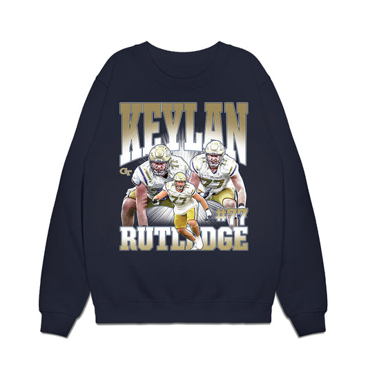 Georgia Tech - NCAA Football : Keylan Rutledge - Collage Premium Crewneck Sweatshirt-0