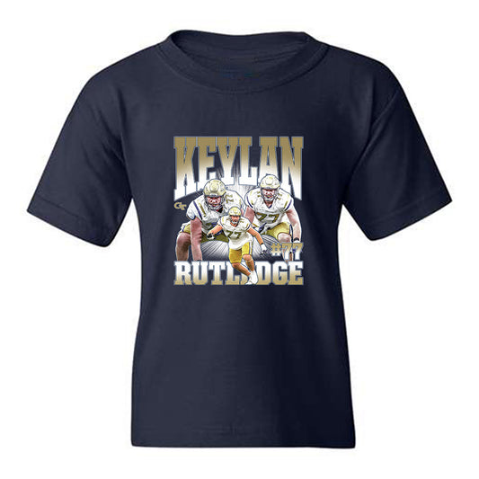 Georgia Tech - NCAA Football : Keylan Rutledge - Collage Youth T-Shirt-0